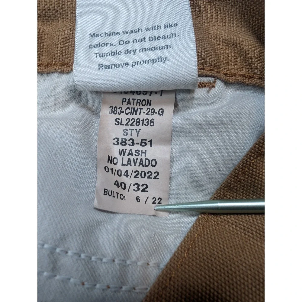 Carhartt 383-51 Pants Mens 40x32 Brown Dungaree Fit Workwear Carpenter
